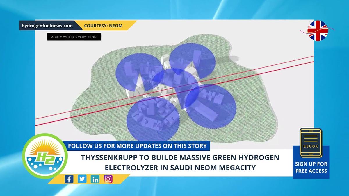 'Video thumbnail for Thyssenkrupp to build massive green hydrogen electrolyzer in Saudi Neom megacity'