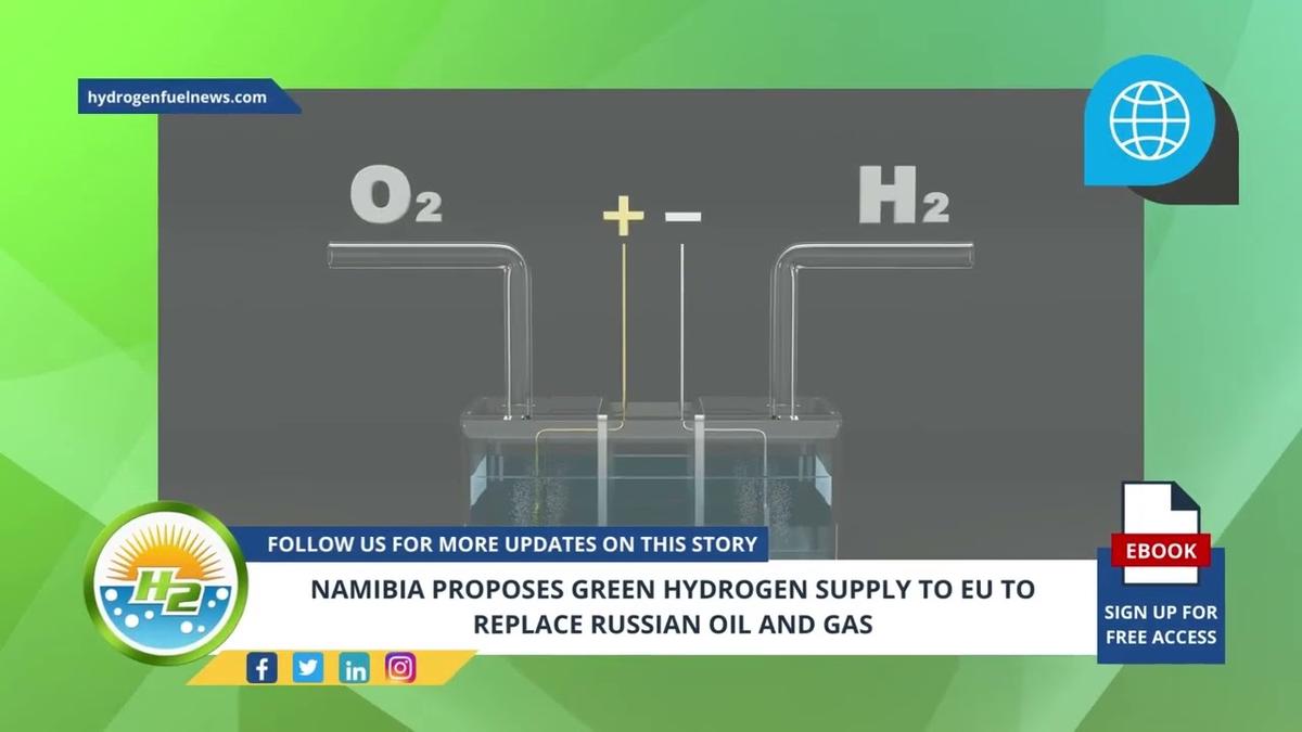 'Video thumbnail for French - Namibia Proposes Green Hydrogen Supply to EU to Replace Russian Oil and Gas'