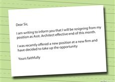 resignation letter