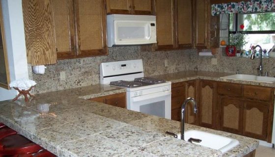 Tiled granite contertop