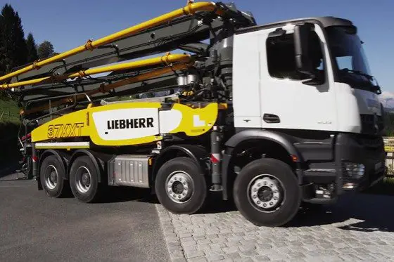 Liebherr Truck-Mounted Concrete Pump 37 R4 XXT at the World of Concrete
