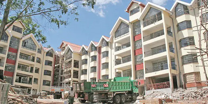 A housing estate under construction in Nairobi.