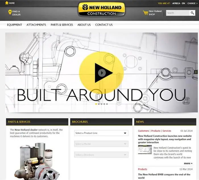 New Holland Construction Webseite
