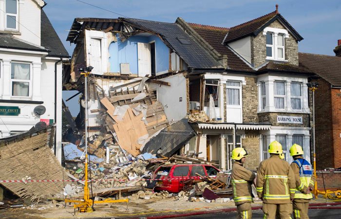 Collapsed house in Clacton