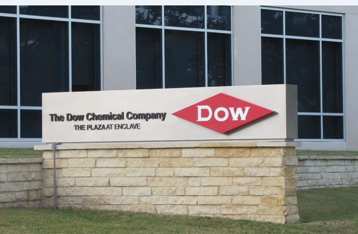 Dow-Chemical-Company-Sign-at-The-Plaza-at-Enclave-office-location-Union-Carbide