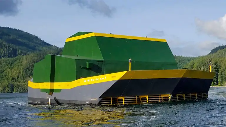 500 kW tidal energy power plant at Dent Island Lodge in British Columbia, Canada