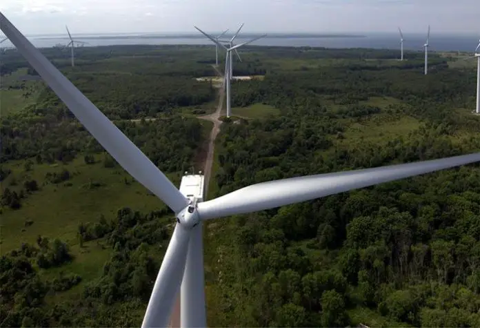 A wind power farm