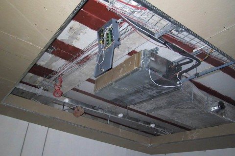lightweight suspended concrete flooring - Mechanical Equipment hung from Insudek slab