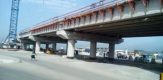 Construction works on the Ajah reinforced concrete flyover in Nigeria is in progress