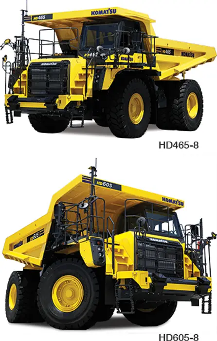 Komatsu America introduces new HD465-8 and HD605-8 off-highway trucks