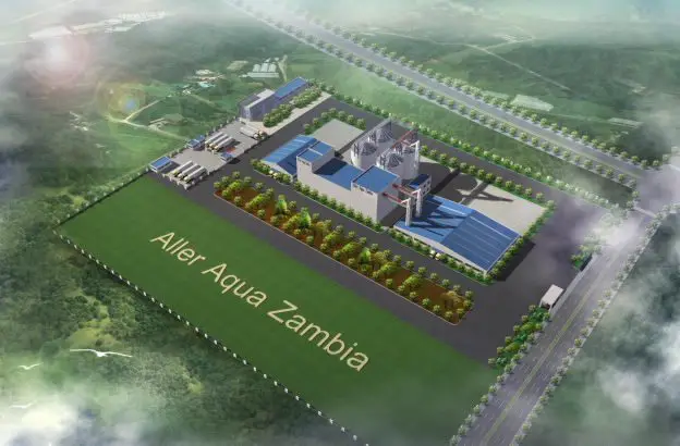 La construction de l'usine d'aliments pour poissons en Zambie est en bonne voie