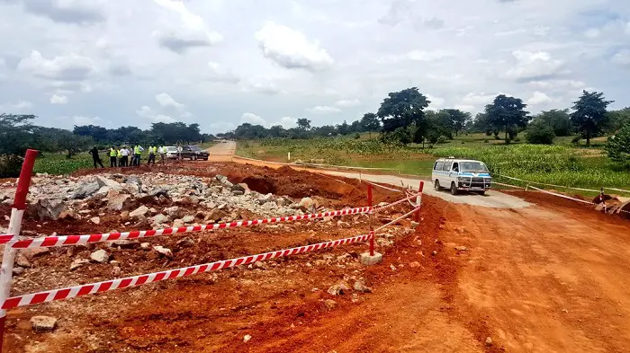 Construction work on the Mbale-Tirinyi Nakalama road in Uganda stalls