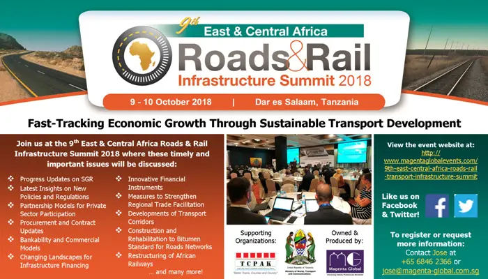 9th East & Central Africa Roads & Rail Infrastructure Summit 2018