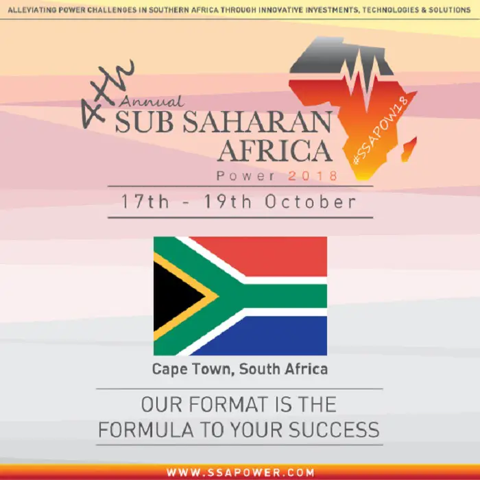 Cumbre de Energía del África Subsahariana 18 | 17 al 19 de octubre de 2018, Ciudad del Cabo