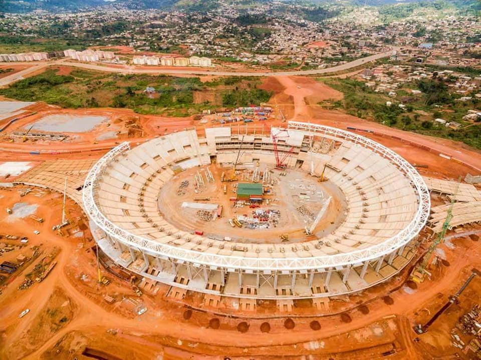 Die Bauarbeiten am Olembe-Stadion in Kamerun stehen kurz vor dem Abschluss