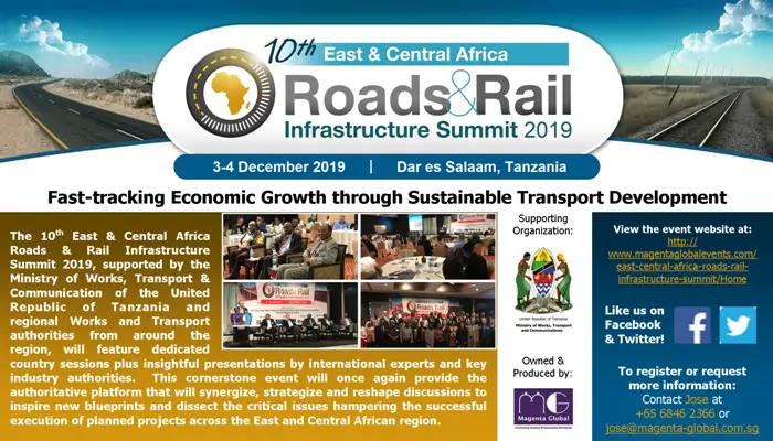 10th East & Central Africa Roads & Rail Infrastructure Summit 2019