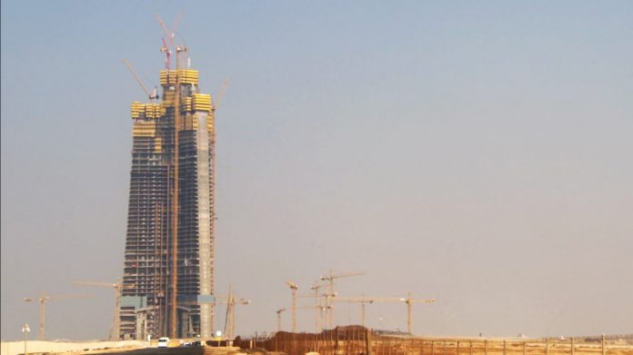 Der Zweithochste Wolkenkratzer Der Welt Der Jeddah Tower Steht Vor Der Fertigstellung