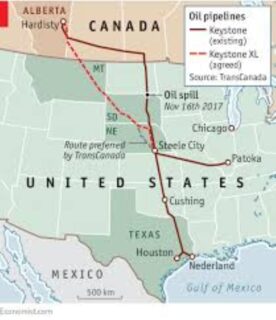 Cancelled Keystone XL Pipeline Project Map