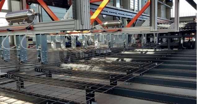 Loading Bar Process Mesh mbk Maschinenbau GmbH; mesh welding machine for precast slabs with in ...