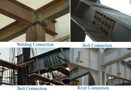 conexión de construcción de estructura de acero