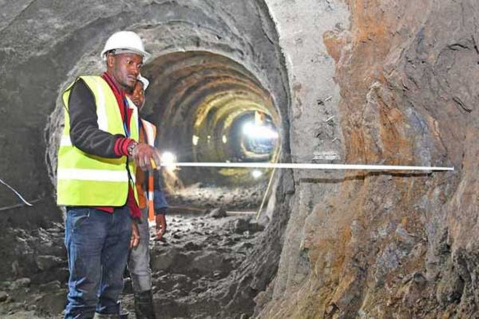 Construction workers doing tunneling work