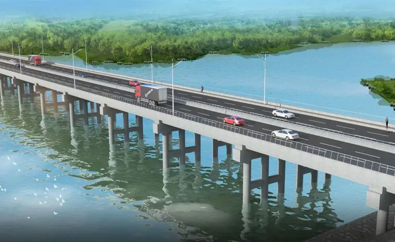 Der Bau der neuen Makupa-Brücke in Mombasa, Kenia, im Wert von 42 Mio. USD beginnt