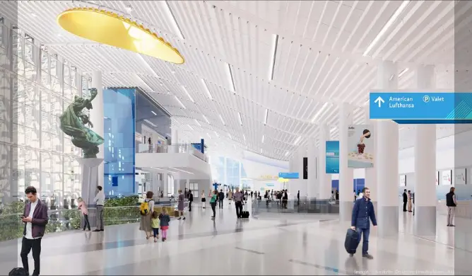 La phase II du projet d'agrandissement du hall de l'aéroport CLT A est en cours