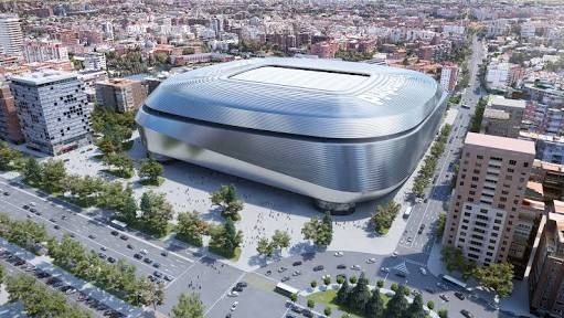Das Santiago-Bernabéu-Stadion in Madrid, Spanien.