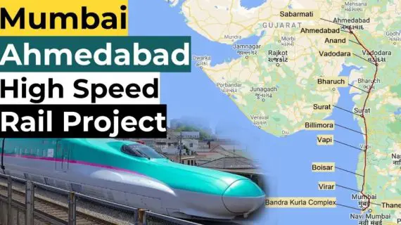 Hochgeschwindigkeitsbahnkorridor Mumbai–Ahmedabad, eines der neuen Großprojekte in Indien