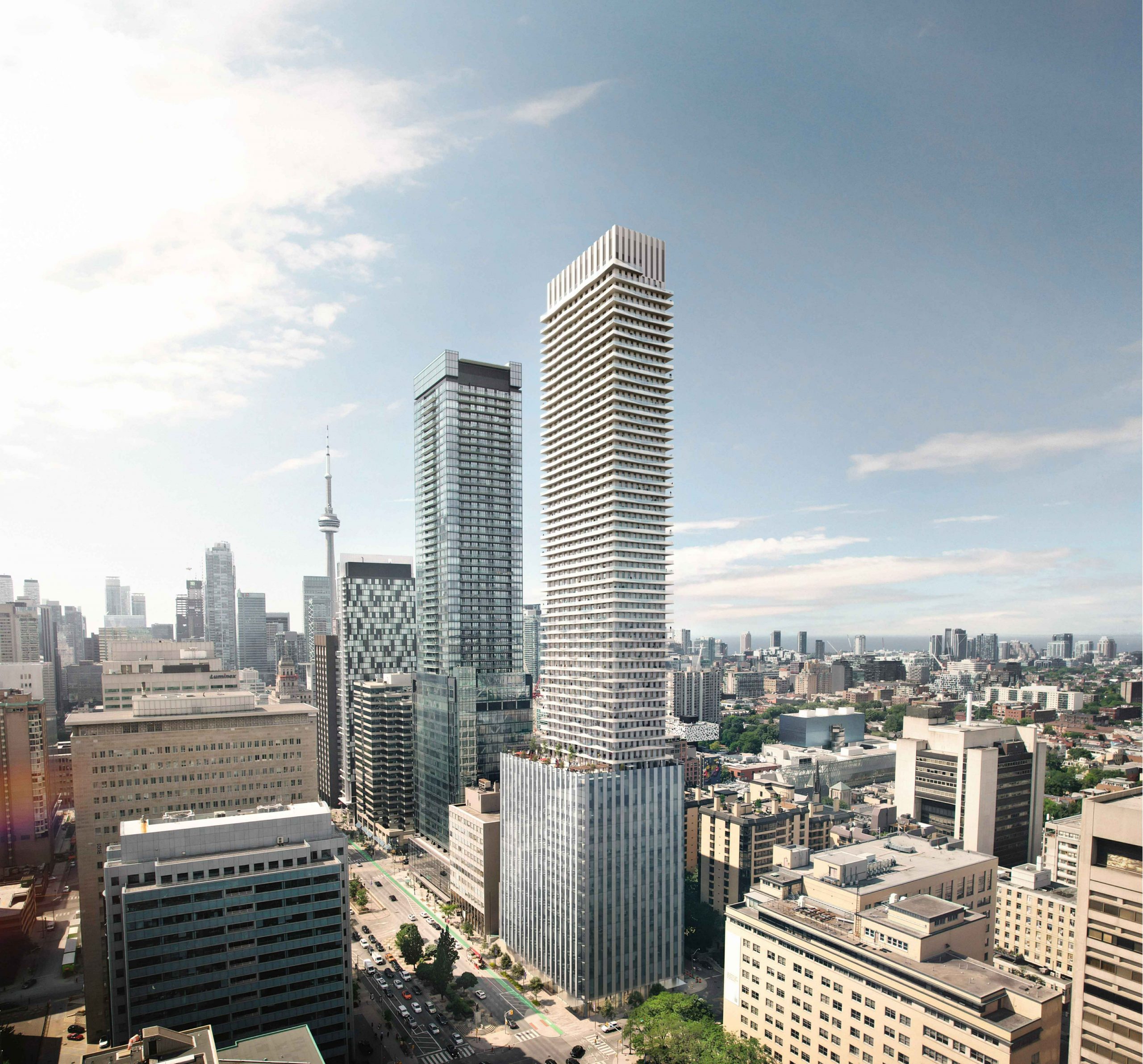El rascacielos de uso mixto de 62 pisos de Hospital Row en construcción en Toronto
