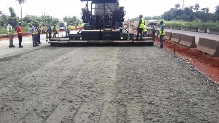 Reconstruction of School Junction-Tema motorway road in Ghana on track