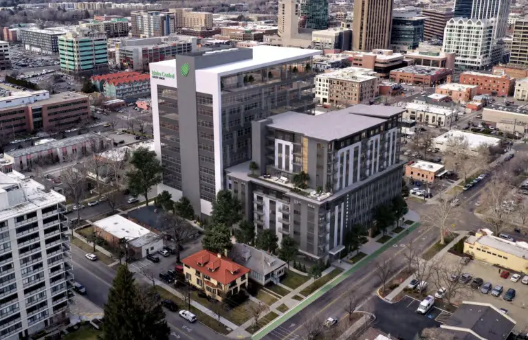 Construction of ICCU Plaza in Boise, Idaho, to resume