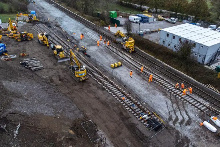 First track installed for Hope Valley railway in the UK