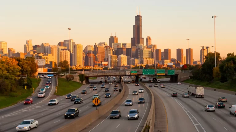 Construction begins on the Kennedy Expressway, Chicago