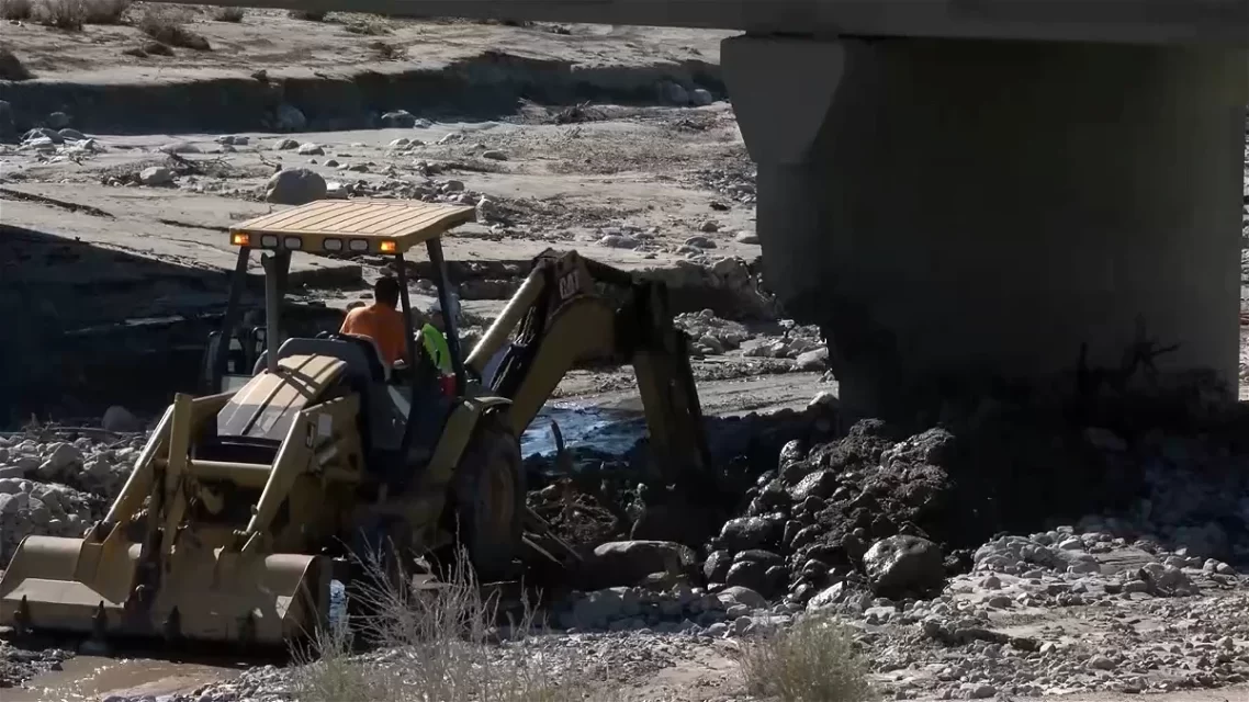 Road repair construction project