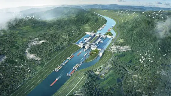 Projet de construction maritime du canal Pinglu