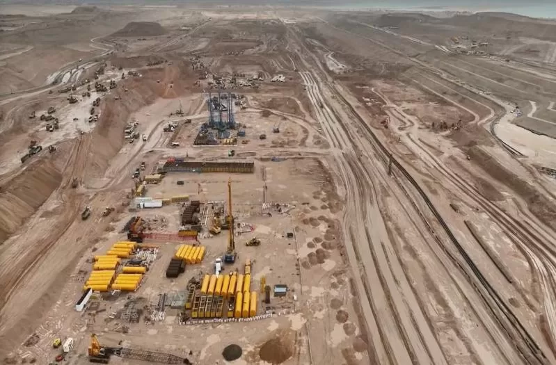 Foundation pile casting and construction work at the Phase one site