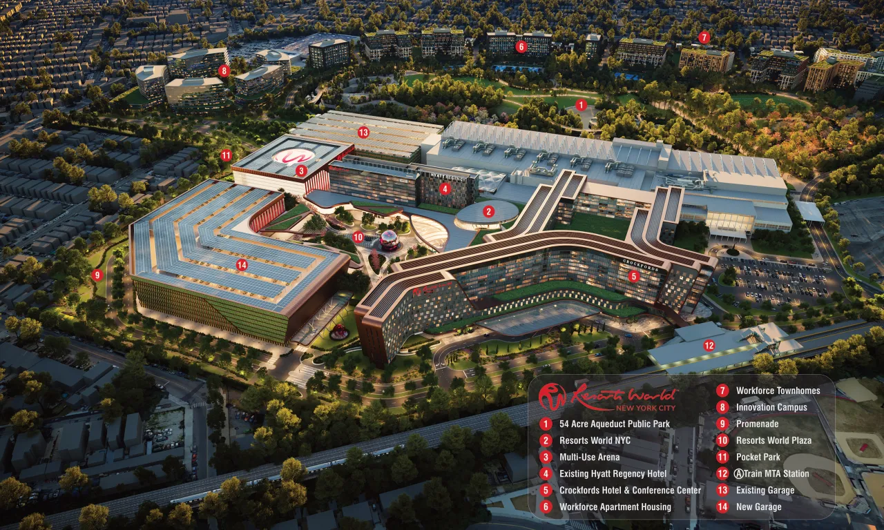 Resorts World Casino in New York City has just revealed an ambitious $5 billion expansion plan, this proposal aims to transform Southeast Queens into a vibrant entertainment destination, complete with a concert hall and various other amenities.