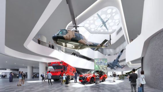 Artist's impression of hardware displays at the NS-themed gallery's public atrium at the future NS Square