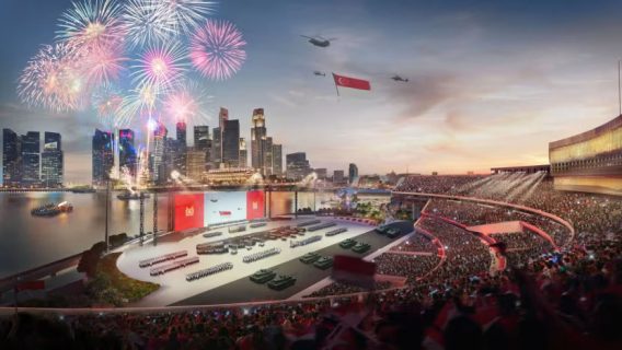 Artist's impression of the National Day Parade at future NS Square