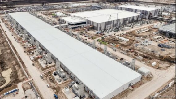 Microsoft AI data center at the Mount Pleasant campus in Wisconsin Construction