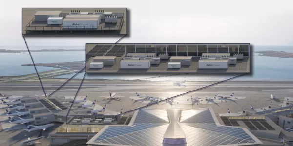 The New Terminal One rooftop solar canopy will become the largest such solar array at any U.S. airport.