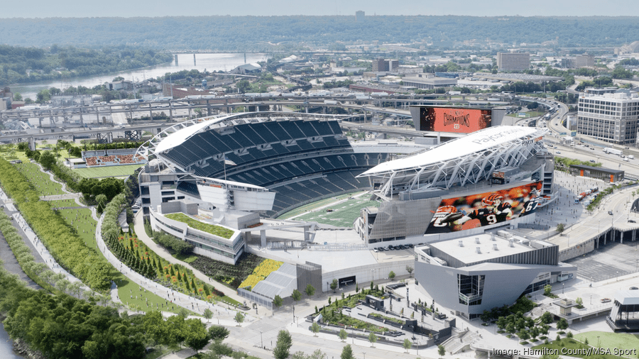 Architects unveiled a $1.3 billion transformation of the Cincinnati Bengals' Paycor Stadium and the surrounding area, aiming to use the stadium more outside of football season.