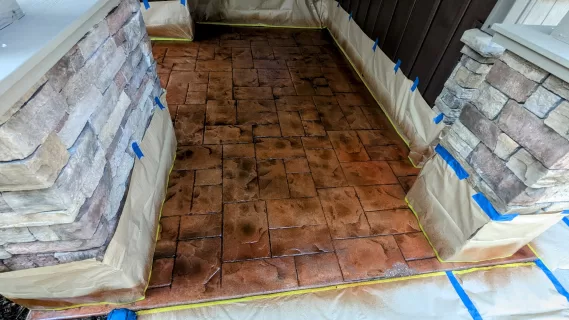 stained concrete patio