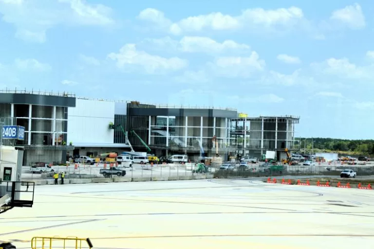 Ongoing construction work in Terminal C, Orlando International Airport