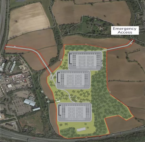 A plan layout of the new state-of-the-art data center in Hertsmere, Hertfordshire. Planning approval for Europe's largest data center by DC01UK has recently been approved