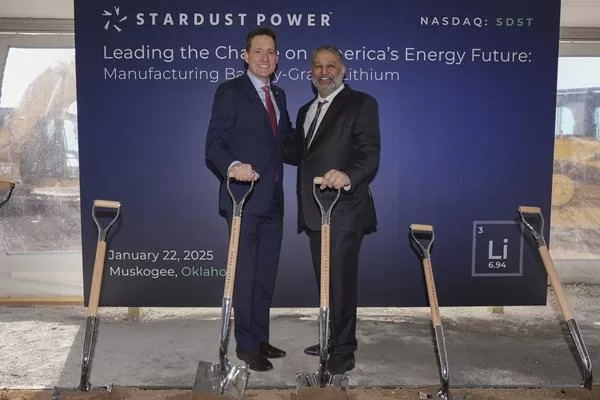 Stardust Power LLC, officially started on-site construction operations at its $1.2 billion lithium refinery in Muskogee County, Oklahoma