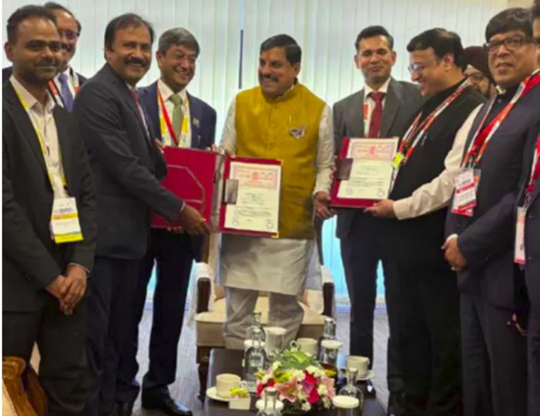 Officials at the MoU signing for the 20MW renewable energy project in India by NTPC Green Energy