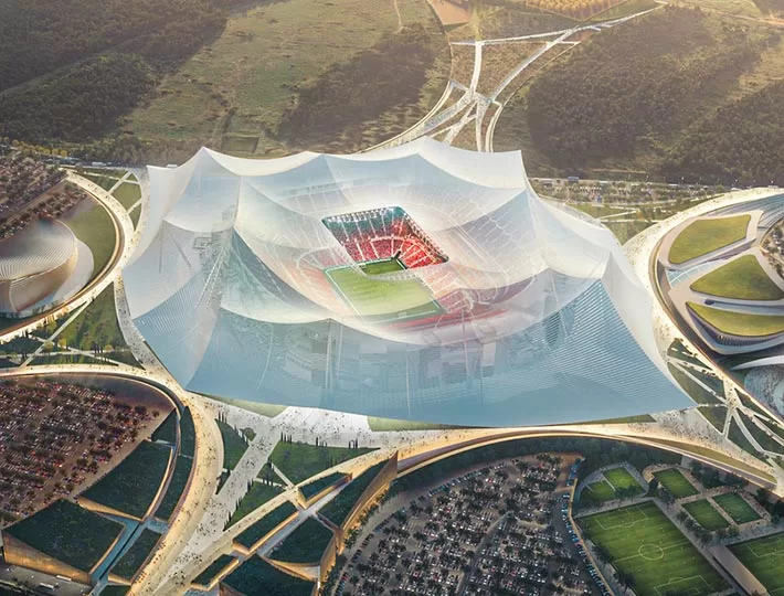 Renderings of the Hassan II Stadium in Morocco