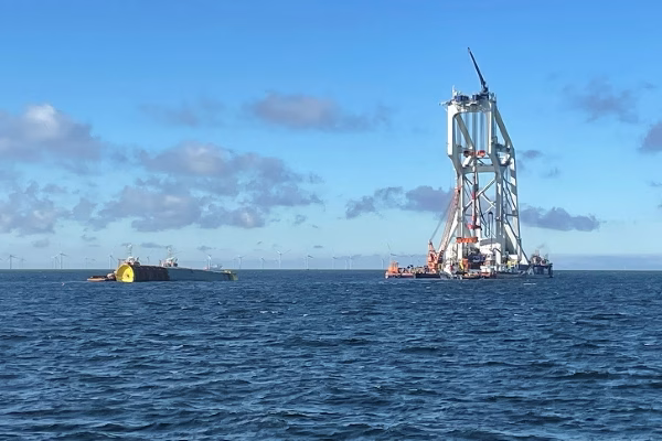 Windanker Offshore Wind Farm Substation Leaves the Netherlands for Baltic Sea Site After all 21 Monopile Foundations were Installed